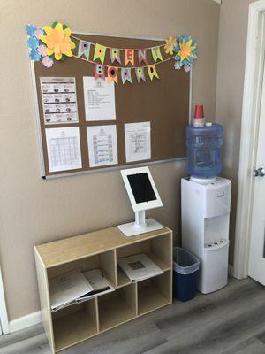 Parent board and Kiosk station for check-in / check-out