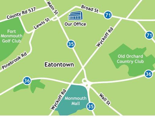 We are located in the heart of Eatontown business district since 1976.