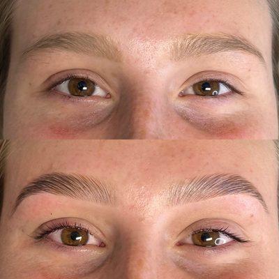 Brow lamination, lash lift and tint