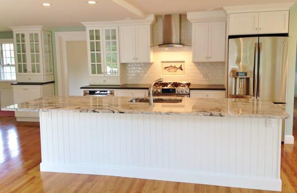 Beautiful White Kitchen Cabinets and Granite Countertops on Cape Cod