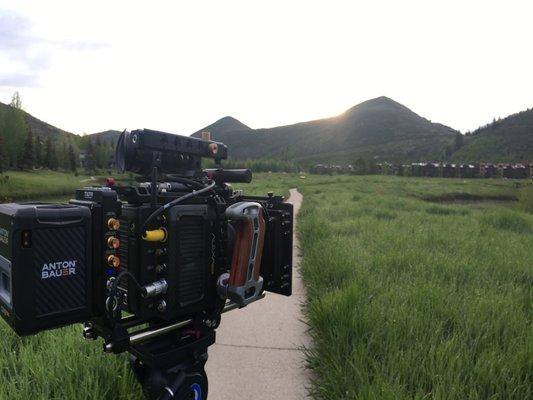 Shooting on location in Park City, Utah.