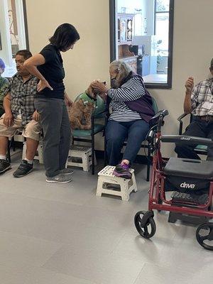 Therapy doggy visit