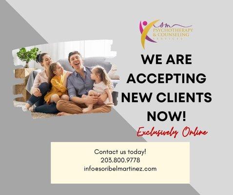 We are accepting new clients