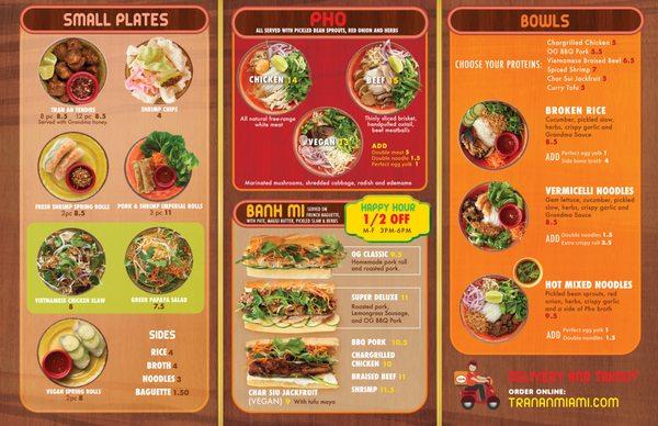 Tran An To-go Menu Design - (trifold inside)