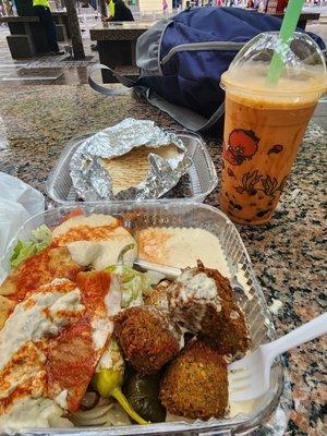 Falafel combo plate.