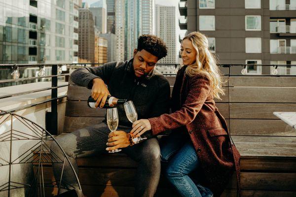 Engagement Session at the State Hotel in Seattle, Washington