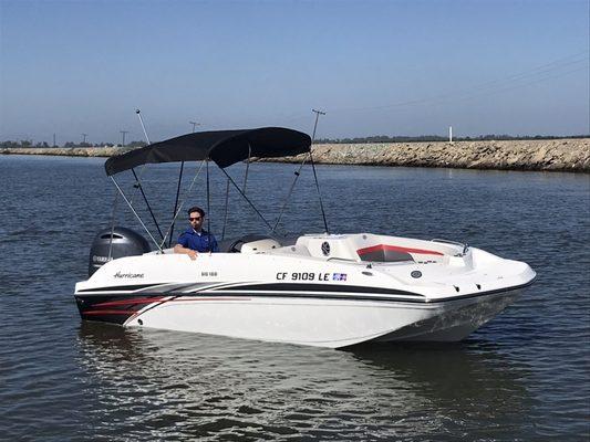 Hurricane SS188 with a 150hp Yamaha outboard.