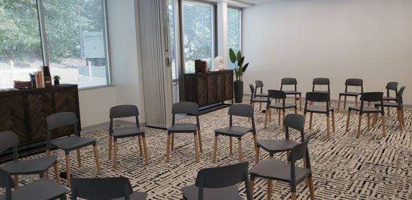 Group therapy room for outpatients at Embark at Atlanta North.