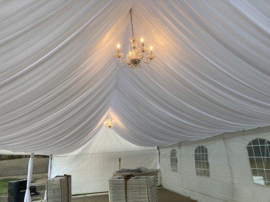 White Draped Canopy rental in Los Angeles. Fiesta King Event Rentals offers different sizes in canopies. Book yours now!