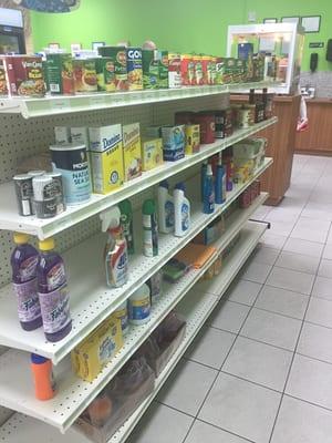 We hold a variety of items in our mini market, eggs, bread, milk, cleaning products, personal hygiene and drinks.