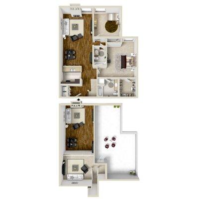 Floor Plan C - 2 Bedroom Penthouse