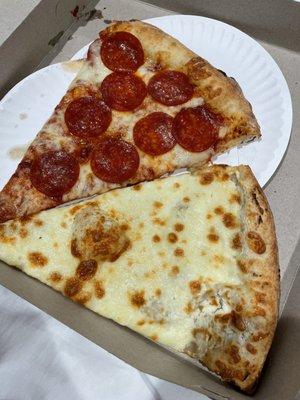 White pizza and pepperoni