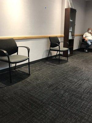 Social distance waiting room