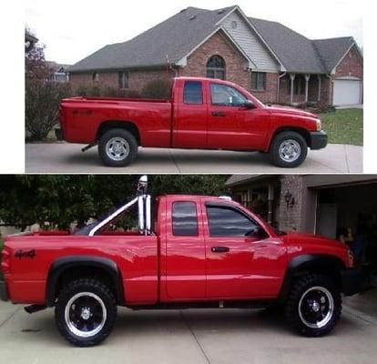 The Truck that my Father owns a picture before the installation and the picture after the installation done at Aerodynamics