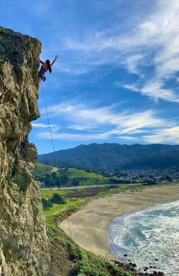 Climbing in Pacifica.