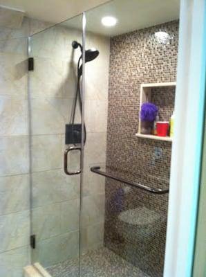 Frameless Shower Door and Fixed Panel