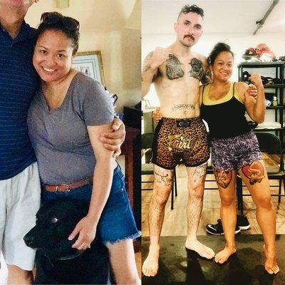 Before and after starting Muay Thai