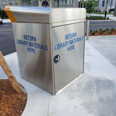 book return in City Hall driveway