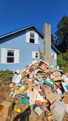 It was not possible to walk in this house. Taking the time to sort everything would have taken YEARS.