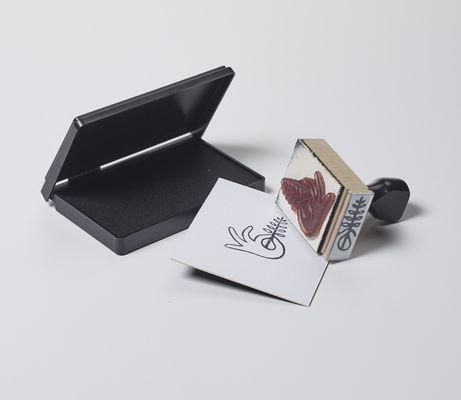 Wooden Handle Stamp with Ink Pad