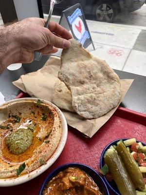 Awesome and delicious hummus and homemade pita!