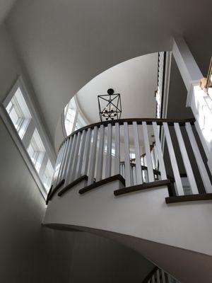 Staircase to third floor balcony at 1307 Ocean Ave., Mantoloking