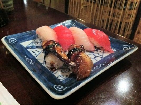 Red snapper, tuna, and eel