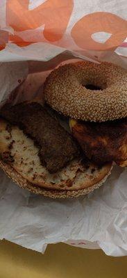 turkey egg sausage and and hash browns.