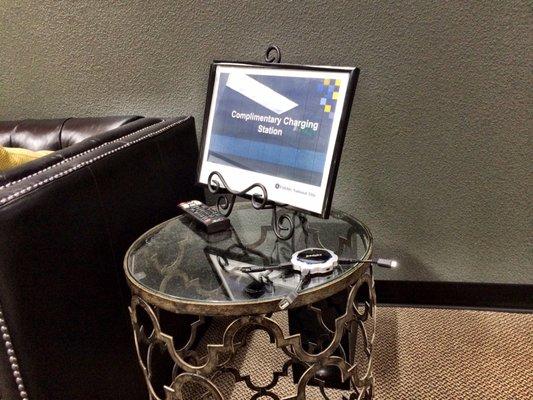 Complimentary Charging Station! Such a great idea.