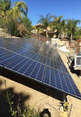 We installed these solar panels on a ground mount for a five acre property in Canyon Lake, CA.