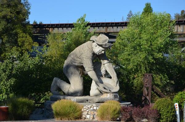 Auburn is one of California's very first mining towns.  This 45 ton concrete statue stands at the entrance of old town Auburn.