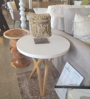 Interesting side tables throughout