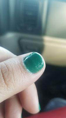 Bubbles on my nail letting me know that it's old paint