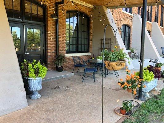 Outdoor patios at Lofts by the Lake