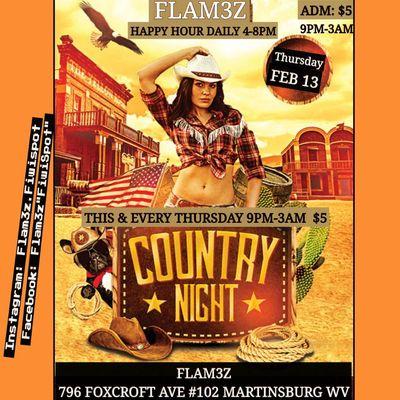 COUNTRY NIGHTS EVERY THURSDAYS