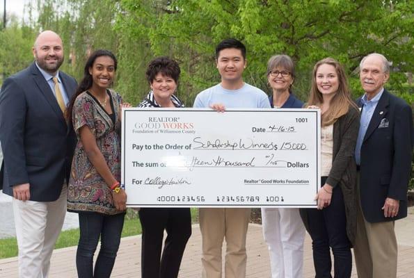 Providing scholarships to local high school students