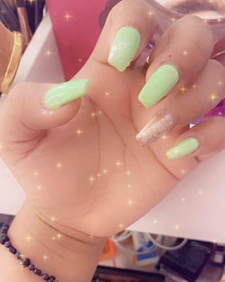 green gel nails