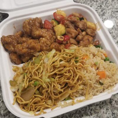 Orange chicken and kungpao chicken