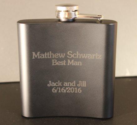 Custom Flask-can etch on both sides of the flask! Great for weddings, birthdays, or Father's Day!