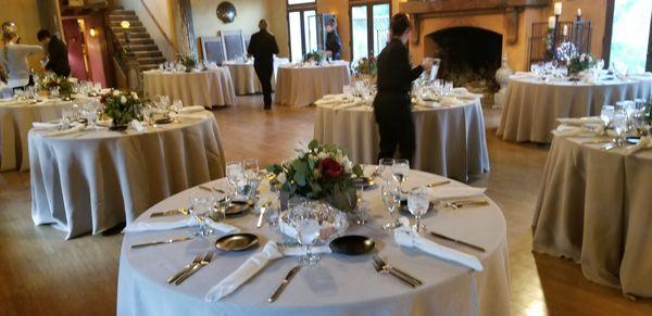 Our party staff checking every last detail before the guests arrive.-- what a beautiful Wedding