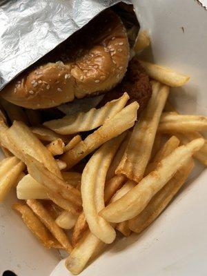 Build Me Up Fried Chicken Sandwich with Fries