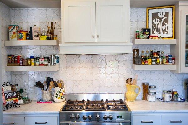 Custom backsplash installation.