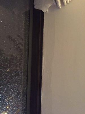 Leak damage from poorly installed windows at an Urban View Development Group condo building in Bushwick.