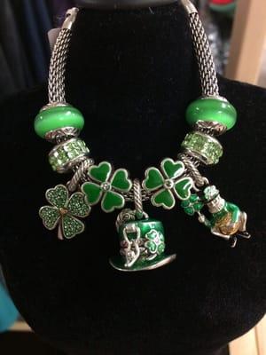 Charm bracelet I put together with Brighton charms and beads for St Patrick's Day!