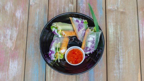 Pork and Shrimp, lettuce and herbs, sweet and sour sauce