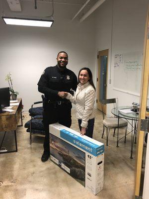 We had a winner for our Christmas give away. Officer Dunn