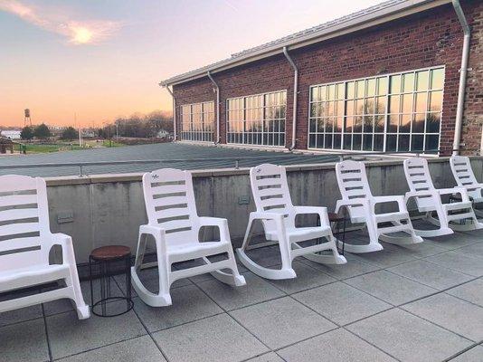 What a gorgeous terrace to sit on with a sweet treat!