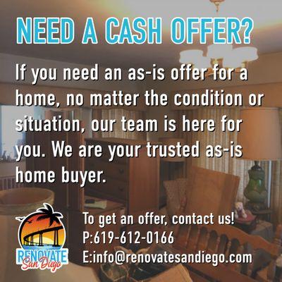 Need an as-is offer? We can help!