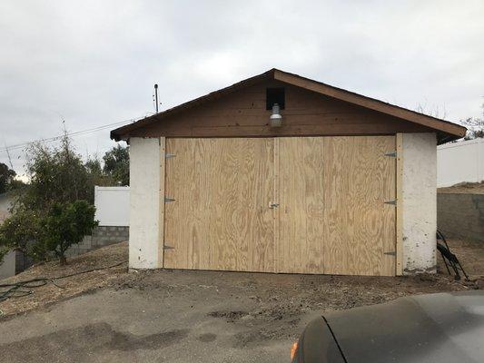 Garage double door redone