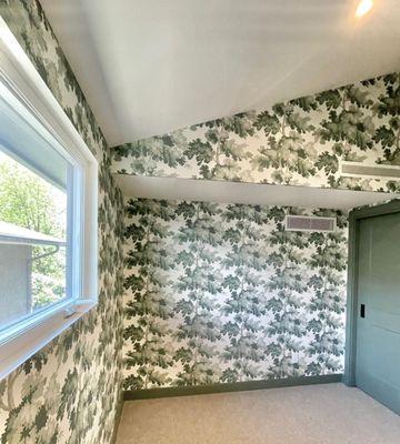 Delightful wallpaper installation (wallpaper hanger) job